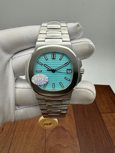 นาฬิกาข้อมือหรูหราอัตโนมัติ ขนาด 41 มม. ตัวเรือนสแตนเลสสตีลคุณภาพสูง สายแบบ Integrated Bracelet หน้าปัดสีฟ้าเทอร์ควอยซ์ พร้อมช่องแสดงวันที่ ใช้กลไก ETA - Product Image 3