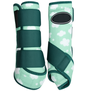Protège-Paons Légers en Néoprène pour Chevaux avec Sangles Velcro, Motif Nuage Bleu, pour l'Entraînement et la Course 2026 - Product Image 6