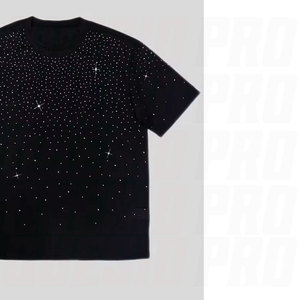 เสื้อยืดผู้ชายสไตล์สตรีทแฟชั่นวินเทจทรงบ็อกซี่ ผ้าคอตตอน 100% หนานุ่ม ตกแต่งด้วยคริสตัลแบบสั่งทำพิเศษ ล้างสีแบบแอซิดวอช ขายส่ง - Product Image 3