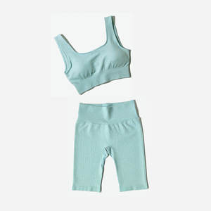 Ensemble de yoga pour femmes de haute qualité, soutien-gorge de sport, short de sport, vêtements de fitness, ensemble de 2 pièces pour la salle de sport, design floral sans couture en satin - Product Image 4