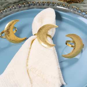 Anneaux de serviette en laiton massif haut de gamme, accessoires de table décoratifs de luxe pour mariage, table à manger, restaurant et décoration intérieure - Product Image 3