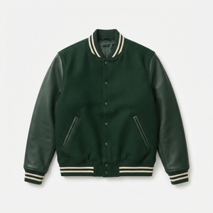 Custom Wool Body <b>Real</b> Cowhide <b>Leather</b> Sleeves Varsity <b>Jacket</b> - Product Image 5