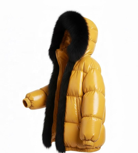 2026 Bulk Sale Vintage Plus Size Casual Winter 100% Polyester Woven Fabric Solid Color Lined Wholesale Customized Puffer Jacket - Product Image 3