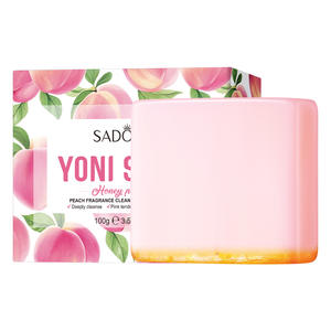 Jabón Íntimo Orgánico Yoni <span class=keywords><strong>de</strong></span> Marca Privada para Venta al por Mayor, Jabón Herbal Blanqueador <span class=keywords><strong>de</strong></span> Durazno y Fresa para Blanquear la Piel del Cuerpo, 100g - Product Image 2