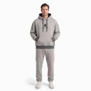 Sweat à capuche épais 400 GSM en molleton 85% coton, coupe oversize et carrée, épaules tombantes, streetwear homme, vierge, personnalisable OEM - Product Image 1