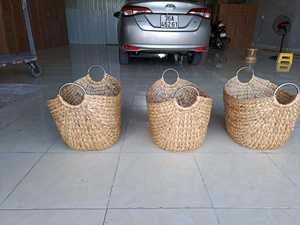<b>Stackable</b> Water Hyacinth Eco-Friendly Storage <b>Baskets</b> Geometric Shape Modern Style Multifunction Neatening Organizers for - Product Image 5