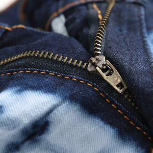 Jeans de mezclilla para hombre, estilo hip hop, corte recto, tiro medio, impermeables, transpirables, ecológicos, de tela gruesa, lavado efecto nieve, elásticos, de secado rápido - Product Image 6