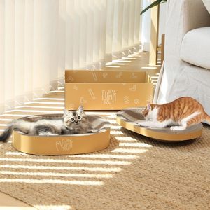 Durable Oval Cat Scratch Bed, Round Cat Scratching Board with Large Kitten Scratcher Box for Indoor Cat, Couch <b>Sofa</b> Furniture - Product Image 6