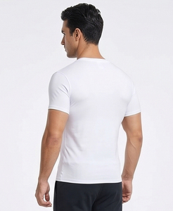 T-shirt de yoga à manches courtes pour homme, col rond, compression, entraînement, fitness, coupe ajustée, vêtement de sport pour homme - Product Image 5
