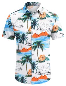 เสื้อเชิ้ตชายหาดลำลองทันสมัยสำหรับผู้ชาย ลายพิมพ์ฮาวาย ผ้าโพลีเอสเตอร์ ระบายอากาศได้ดี แขนสั้น ติดกระดุม ปกคอพับ ไซส์ใหญ่ - Product Image 6