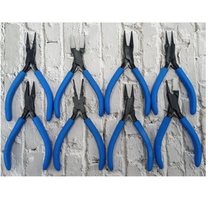 Kit de pinces pour la fabrication de bijoux, 5 pièces : pinces à bec de canard, pinces à bec rond, pinces coupantes latérales, pinces à bec plat et pinces à bec courbé pour la perlage et le gainage de fils - Product Image 2