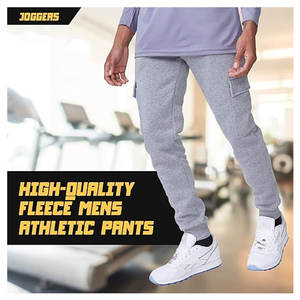 Pantalones deportivos tipo cargo de forro polar para hombre con múltiples bolsillos, pantalones deportivos cálidos, cómodos y elegantes para uso informal al aire libre - Product Image 3