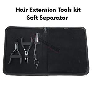 Hair Extension Working Tools Kit <b>Thread</b> Cutting Scissor Pulling Loop Hook <b>Beads</b> Closer Remover Plier Duckbill Clips Comb Razor - Product Image 5