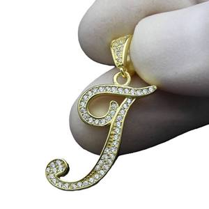 Collar con Letras del Alfabeto en Plata de Ley 925 con Diamantes Moissanite, Estilo Iced Out, Venta al por Mayor y a Precio Económico - Product Image 2