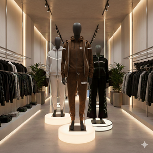 Ranzia Industry - Conjunto de Sudadera con Capucha y Cremallera Completa con Pedrería Desgastada y Pantalones de Chándal para Hombre, Estilo Urbano, Proveedor Mayorista - Product Image 5