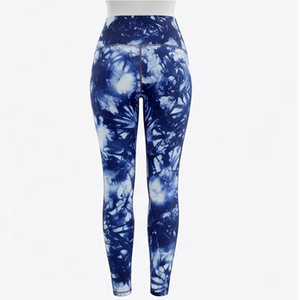 Women's High Waisted Blue <b>Tie</b> <b>Dye</b> Print <b>Leggings</b> Full Length Stretch Knitted Spandex/Nylon Sporty Yoga Pants Quick Dry - Product Image 4