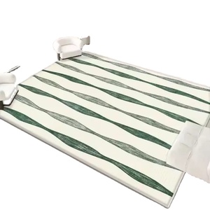 พรมคอตตอนกระจุกคุณภาพสูงทำมือปักลายแอบสแตรกต์สีดำลายเส้นสีขาวสำหรับบ้านห้องนอนสวดมนต์1ชิ้นเป็นมิตรกับสัตว์เลี้ยง - Product Image 4