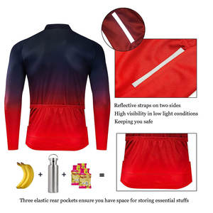 เสื้อปั่นจักรยานแขนยาวสำหรับผู้หญิง แบบซับลิเมชั่น แห้งเร็ว ผลิตจากโพลีเอสเตอร์ เหมาะสำหรับออกกำลังกาย วิ่ง และฝึกซ้อมกลางแจ้ง - Product Image 5