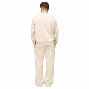 Sweat-shirt à col rond pour homme, coupe classique, couleur unie, tricot en coton, style minimaliste, vêtement d'automne - Product Image 2