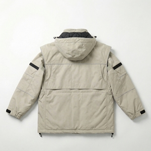 Parka Ártica con Capucha Beige |   Chaqueta de Campo Impermeable y Aislada con Múltiples Bolsillos con Solapa |   Fabricante OEM de Equipos de Supervivencia y Rescate - Product Image 2