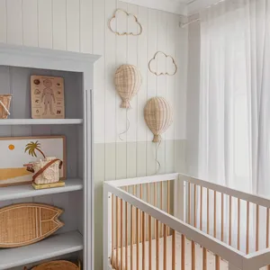 Handmade Rattan Hot Air <b>Balloon</b> Wall Hanging Boho Baby Room Decoration LAC VIET Brand Hanoi Made - Product Image 3