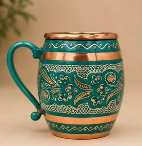 Taza de Café de Cobre con Logotipo Personalizado, Pintada a Mano, Estilo Moscow Mule, Tapa Hermética, Ecológica, Apta para Alimentos, Vaso Térmico al Vacío - Product Image 5