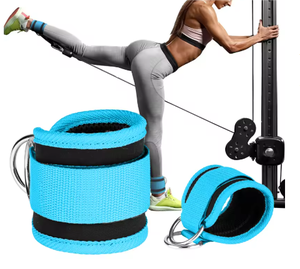 Sangle de cheville professionnelle réglable avec anneau en D et fermeture auto-agrippante en nylon pour entraînement musculaire des jambes unisexe et sports complets - Product Image 5