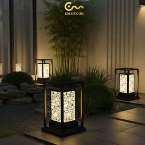 Elegante Lámpara de Pared Decorativa Cuadrada para Exteriores, Moderna y Minimalista, para Jardín, AC 200V E27 IP65, Acero Inoxidable Negro - Product Image 3