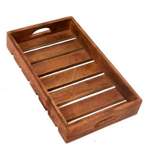 Eco Friendly Wooden Serving <b>Tray</b> Water Resistant Decorative <b>Breakfast</b> & Dining <b>Tray</b> for Daily Use - Product Image 2