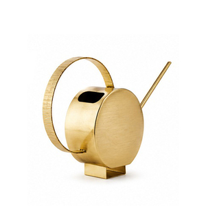 บัวรดน้ำทองเหลืองสีทองมีด้ามจับทรงกลมและลวดลายพื้นผิวสำหรับทำสวน - Product Image 6