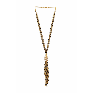 Collar Mangalsutra de Moda con Borlas de Perlas Negras y Oro de 18K para Mujer, Cadena de Cuentas Negras de Doble Capa, Joyería Tradicional de Moda - Product Image 5