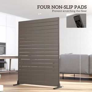 Schermo Privacy per Esterni in HDPE 47.2" L x 68.5" H, Pannello Decorativo Marrone con Supporto, 6 Pannelli, Arredo da Giardino - Product Image 6