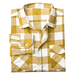Mens <b>Brushed</b> Flannel Check Shirt Long Sleeve Cotton Button Up Top For Street Fashion Daily Comfort And Layered Winter Outfits - Product Image 3