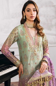 Traje Plazzo Moderno Semisentado de Georgette Sintética Bordada para Bodas y Diwali - Product Image 5