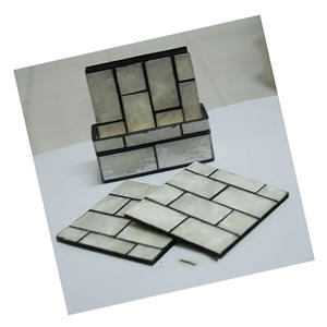 Posavasos de concha marina artístico, artículos de vidrio y mosaico decorativo, motivo de concha marina, tamaño 100mm - Product Image 2