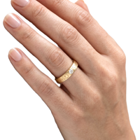 Großhandel 10K 14K 18K Gold Himmlischer Stern-Mond-Bandring mit rund geschliffenem Labor-Diamanten, minimalistischer gravierter Ehering, stapelbarer Ring