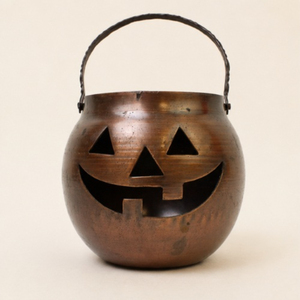 Vintage Bronze Metal Jack-O-<b>Lantern</b> Candle Holder Wholesale Spooky Pumpkin Tealight Stand for Halloween Home Decor & Party - Product Image 2