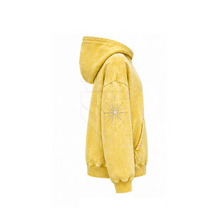 Sudadera con Capucha para Mujer, Estilo Casual, con Lavado Ácido y Pedrería, Logotipo Frontal, Ecológica, para Uso Diario - Product Image 5