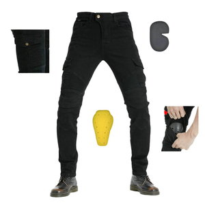 Pantalones de Motociclismo Transpirables para Hombre, Pantalones de Trabajo con Protección, Bolsillos para Rodilleras, Equipo de Ciclismo y Motociclismo para Exteriores - Product Image 2