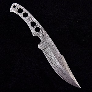 Lame de couteau de chasse en acier Damas de haute qualité, forgée à la main, style médiéval, fabrication artisanale de blacksmith, DIY, pour extérieur, pointe clip, 0,35 mm - Product Image 6