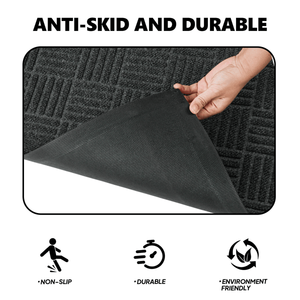 1PC Polypropylene Small Grid Composite Rubber Mat 60x90x0.7cm Gray Anti Fatigue Floor Mat for Kitchen and Home Use - Product Image 2