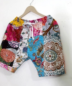 Pantalones cortos bohemios con cordón de retazos, pantalones cortos hechos a mano Vintage de estilo Hippie para mujer, novedad - Product Image 1
