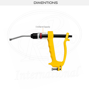 Seringue automatique vétérinaire de 5 ml avec poignée en V, corps en plastique, dosage réglable, avec propriétés diagnostiques, tube flexible, vaccinateur - Product Image 3