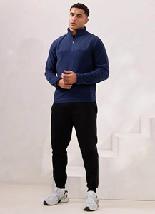 New Design Custom Logo Navy <b>Men's</b> <b>Half</b> <b>Zip</b> Polar Fleece Hoodie Lightweight Breathable Running Sports & Outerwear Hoodies For <b>Men</b> - Product Image 3