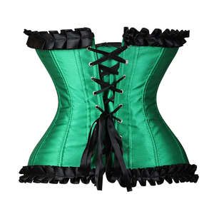 Corsé de satén sexy sin tirantes para mujer, corsé de cintura estilo burlesque, top bustier, tallas grandes XS-6XL - Product Image 5