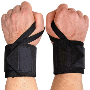 Latest Trendy Product Heavy Duty High-Elasticity Plain <b>Black</b> Color Customized Made Premium Quality weightlifting hand <b>wrap</b> - Product Image 1
