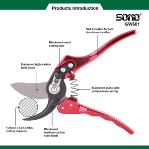 Tijeras de Podar SONO GW601 Industriales, Profesionales, de Alta Calidad, para Jardín, con Cuchilla de Repuesto, para Diestros, con Recubrimiento de PTFE - Product Image 2