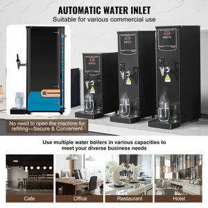 Hervidor de Agua Eléctrico Comercial de 1500W, Calentamiento Rápido, Dispensador de Agua Caliente con Tubo de Calentamiento de Acero Inoxidable 316 para Bebidas - Product Image 4