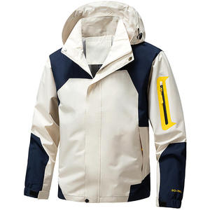 Veste de ski bomber imperméable et coupe-vent pour homme avec logo personnalisé, fermeture éclair, capuche, respirante, séchage rapide, en polyester - Product Image 1
