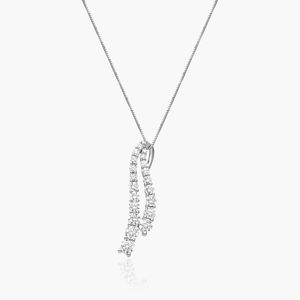 Tidal Wave Lab-Grown Diamond <b>Drop</b> Pendant In Yellow Gold - Product Image 3